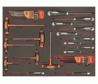 Destornilladores ERGO, destornilladores mango en T y llaves acodadas en bandeja de foam 3/3 Fit&Go con marcado láser (39 piezas) | FF1A202LM
