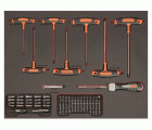 Destornilladores a carraca, destornilladores mango en T y juego de puntas en bandeja de foam 3/3 Fit&Go con marcado láser (39 piezas) | FF1A203LM