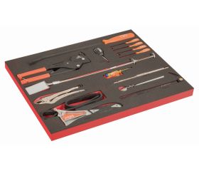 Juego de punzones, ganchos, espejos de inspección y remachadora en bandeja de foam 3/3 Fit&Go con marcado láser (14 piezas) | FF1A205LM