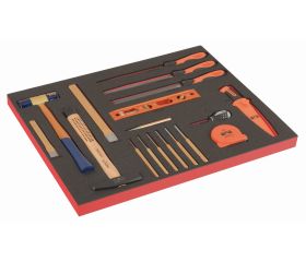 Destornilladores ERGO, destornilladores mango en T y llaves acodadas en bandeja de foam 3/3 Fit&Go con marcado láser (18 piezas) | FF1A212LM