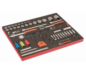 Juego de llave dinamométrica de disparo con visor, vasos para bujías y vasos de 1/4