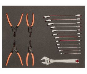 Juego de alicates para arandelas y llaves en bandeja de foam 3/3 Fit&Go (17 piezas) | FF1A230