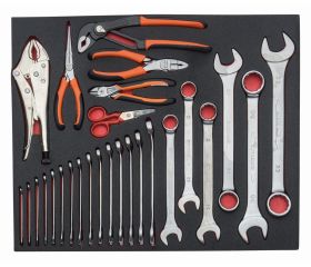 Juego de alicates y llaves en bandeja de foam 3/3 Fit&Go, 27 piezas | FF1A26