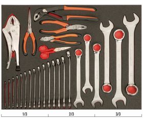Juego de alicates y llaves en bandeja de foam 3/3 Fit&Go, 27 piezas | FF1A26