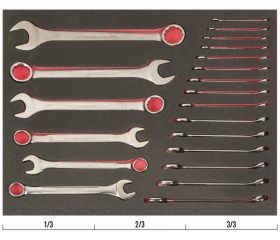 Juego de llaves combinadas en bandeja de foam 3/3 Fit&Go (21 piezas) | FF1A3001