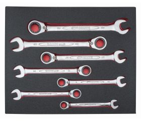 Juego de llaves combinadas de carraca en bandeja de foam 3/3 Fit&Go, 7 piezas | FF1A3002