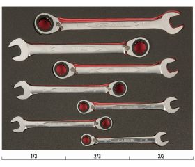 Juego de llaves combinadas de carraca en bandeja de foam 3/3 Fit&Go, 7 piezas | FF1A3002