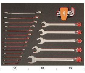 Juego de llaves combinadas acodadas en bandeja de foam 3/3 Fit&Go, 28 piezas | FF1A3003