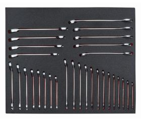 Juego de llaves combinadas estándar y llaves combinadas de carraca en bandeja de foam 3/3 Fit&Go (30 piezas) | FF1A3004