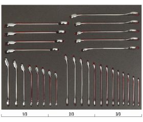 Juego de llaves combinadas estándar y llaves combinadas de carraca en bandeja de foam 3/3 Fit&Go (30 piezas) | FF1A3004