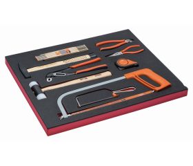 Juego de herramientas de golpeo y sierras en bandeja de foam 3/3 Fit&Go, 9 piezas | FF1A41