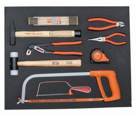 Juego de herramientas de golpeo y sierras en bandeja de foam 3/3 Fit&Go, 9 piezas | FF1A41