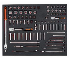 Juego de llaves combinadas y vasos de 1/4