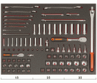 Juego de llaves combinadas y vasos de 1/4" + 3/8" en bandeja de foam 3/3 Fit&Go (91&nbsp;piezas) | FF1A5003