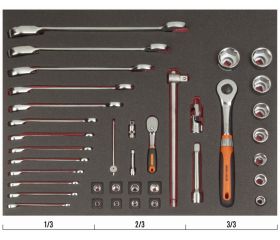 Juego de llaves/vasos en bandeja de foam 3/3 Fit&Go, 38 piezas | FF1A5004