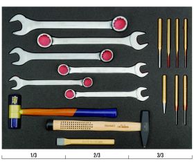 Juego de llaves y destornilladores en bandeja de foam 3/3 Fit&Go, 16 piezas | FF1A5017