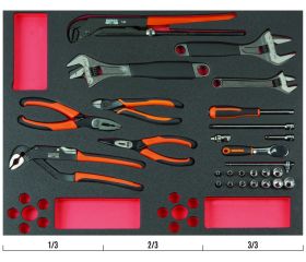 Juego de alicates, llaves y vasos en bandeja de foam 3/3 Fit&Go (26 piezas) | FF1A5022