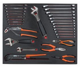 Juego de alicates y llaves en bandeja de foam 3/3 Fit&Go, 28 piezas | FF1A5024