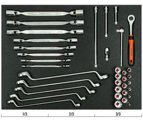Juego de vasos y llaves en bandeja de foam 3/3 Fit&Go, 36 piezas | FF1A5027