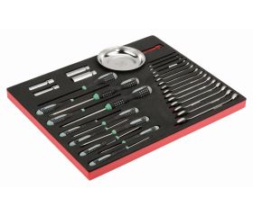 Juego de vasos y llaves en bandeja de foam 3/3 Fit&Go, 32 piezas | FF1A5028