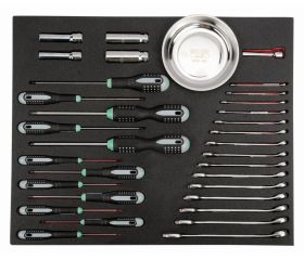 Juego de vasos y llaves en bandeja de foam 3/3 Fit&Go, 32 piezas | FF1A5028