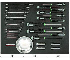 Juego de vasos y llaves en bandeja de foam 3/3 Fit&Go, 32 piezas | FF1A5028