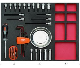 Juego de vasos y llaves en bandeja de foam 3/3 Fit&Go, 62 piezas | FF1A5031