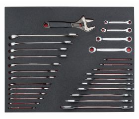 Juego de llaves combinadas en bandeja de foam 3/3 Fit&Go, 28 piezas | FF1A56