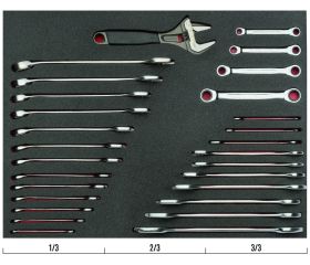 Juego de llaves combinadas en bandeja de foam 3/3 Fit&Go, 28 piezas | FF1A56