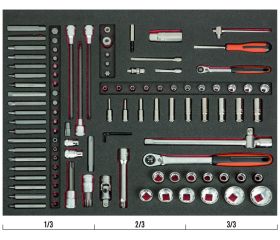 Juego de puntas para automoción y puntas de fijación en bandeja de foam 3/3 Fit&Go (105 piezas) | FF1A70