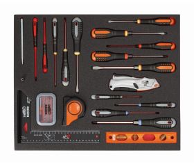 Juego de cinta métrica y destornillador en bandeja de foam 3/3 Fit&Go, 50 piezas | FF1A66