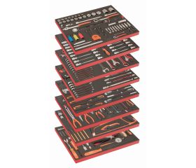 Composición de 8 foams con herramientas para automoción (357 piezas) | FF1ASET-AUTO