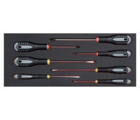 Juego de 4 destornilladores ranurados y 3 destornilladores Phillips en bandeja de foam 1/3 Fit&Go (7 piezas) | FF1E1001