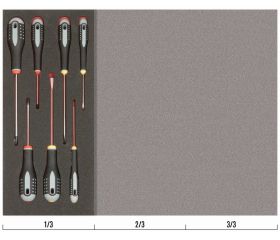 Juego de 4 destornilladores ranurados y 3 destornilladores Phillips en bandeja de foam 1/3 Fit&Go (7 piezas) | FF1E1001