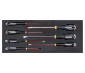 Juego de 5 destornilladores ranurados y 2 destornilladores Phillips en bandeja de foam 1/3 Fit&Go (7 piezas) | FF1E1002