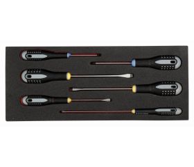 Juego de destornilladores ranurados y Pozidriv en bandeja de foam 1/3 Fit&Go (6 piezas) | FF1E1003