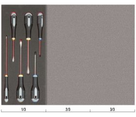 Juego de destornilladores ranurados y Pozidriv en bandeja de foam 1/3 Fit&Go (6 piezas) | FF1E1003