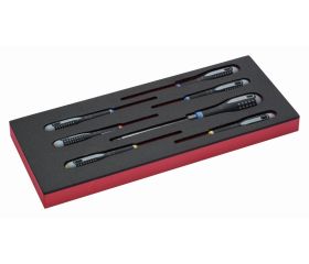 Juego de destornilladores ranurados, Phillips, Pozidriv y hexagonales en bandeja de foam 1/3 Fit&Go (7 piezas) | FF1E1005