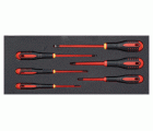 Juego de destornilladores ranurados y Phillips aislados de 39&nbsp;×&nbsp;181&nbsp;×&nbsp;445&nbsp;mm en bandeja de foam 1/3 Fit&Go (6&nbsp;piezas) | FF1E1010