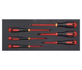 Juego de destornilladores ranurados y Phillips aislados de 39 × 181 × 445 mm en bandeja de foam 1/3 Fit&Go (6 piezas) | FF1E1010