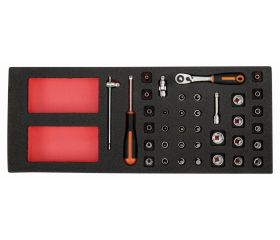 Juego de carraca de cabeza tipo pera y vasos de 1/4