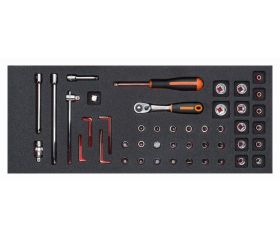 Juego de carraca de cabeza tipo pera y vasos de 1/4