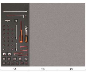 Juego de carraca de cabeza tipo pera y vasos de 1/4