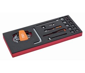 Juego de carraca de cabeza tipo pera y vasos de 1/4