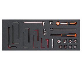 Juego de carraca de cabeza redonda y vasos de 1/4