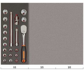 Juego de carraca de cabeza tipo pera y vasos de 1/2