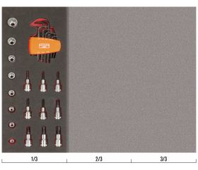 Juego de llaves, puntas y vasos de 1/2