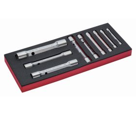 Juego de llaves de tubo de dos bocas en bandeja de foam 1/3 Fit&Go (9 piezas) | FF1E3008