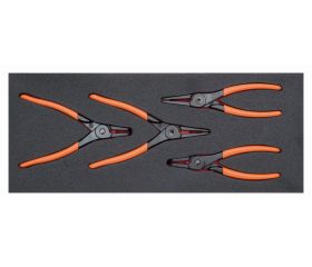 Juego de alicates para arandelas en bandeja de foam 1/3 Fit&Go (4 piezas) | FF1E4002