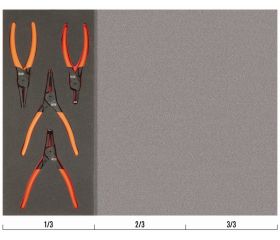 Juego de alicates para arandelas en bandeja de foam 1/3 Fit&Go (4 piezas) | FF1E4002